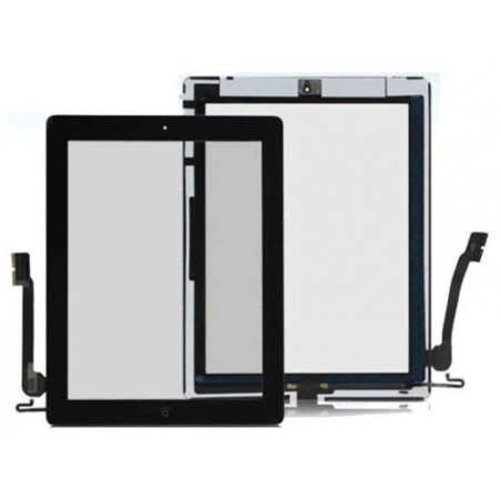 Vitre Tactile pour iPad 4 Noir Pré Assemblée sans outils