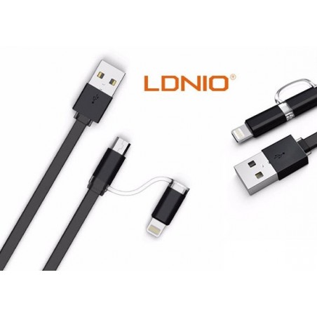 Câble 2 en 1 (Lighting+Micro-USB) LDNIO LC84 Noir 1m