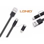 Câble 2 en 1 (Lighting+Micro-USB) LDNIO LC84 Noir 1m