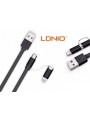 Câble 2 en 1 (Lighting+Micro-USB) LDNIO LC84 Noir 1m