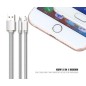 Câble 2 en 1 (Pour iPhone+Micro-USB) LDNIO LC86 Argent 1.1m Câble 2 en 1 (Pour iPhone+Micro-USB) LDNIO LC86 Argent 1.1m
