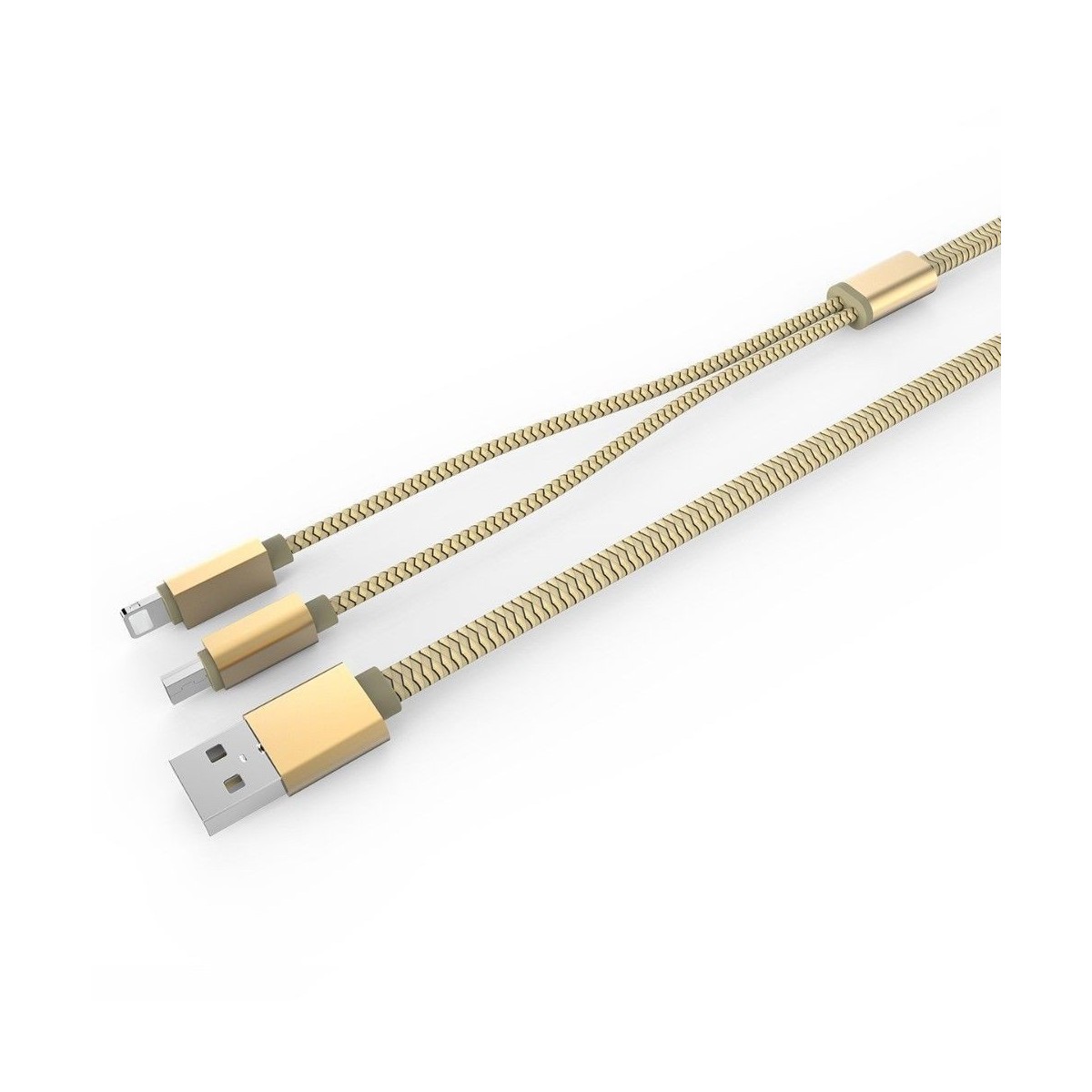 Câble 2 en 1 (Pour iPhone+Micro-USB) LDNIO LC86 Or 1.1m