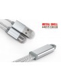 Câble 2 en 1 (Lighting+Micro-USB) LDNIO LC89 Argent 2.6cm
