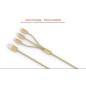 Câble 3 en 1 (Lighting+Micro-USB+Micro-USB) LDNIO LC85 Or 1,2m