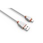 Câble Rond Micro-USB LDNIO LS02S Blanc-Orange 2m