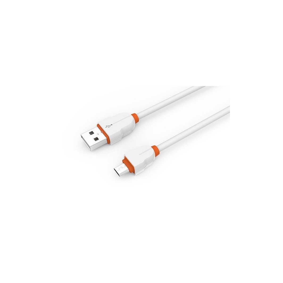 Câble Rond Micro-USB LDNIO LS02S Blanc-Orange 2m