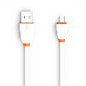Câble Rond Micro-USB LDNIO LS02S Blanc-Orange 2m