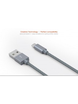 Câble Rond Micro-USB LDNIO LS08S Argent 1m