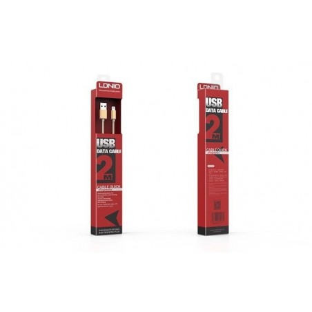 Câble Rond Micro-USB LDNIO LS17S Or 2m