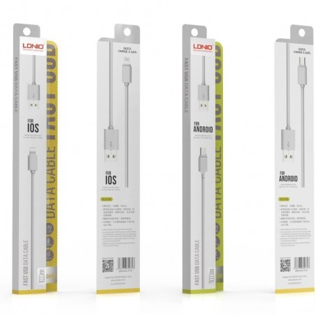Câble Rond Micro-USB LDNIO SY-03S Blanc 1m