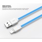 Câble Slim LDNIO XS-07AI Bleu 1m compatible iPhone 5/6/7/7Pus/8/8 Plus/X/6s Câble Slim LDNIO XS-07AI Bleu 1m compatible iPhone 5/6/7/7Pus/8/8 Plus/X/6s