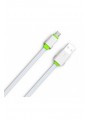 Câble Slim Micro-USB LDNIO LS01S Blanc-Vert 2m
