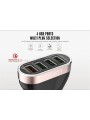 Chargeur de voiture LDNIO C701QI 4 Ports USB, 6.6A avec Câble compatible avec iPhone