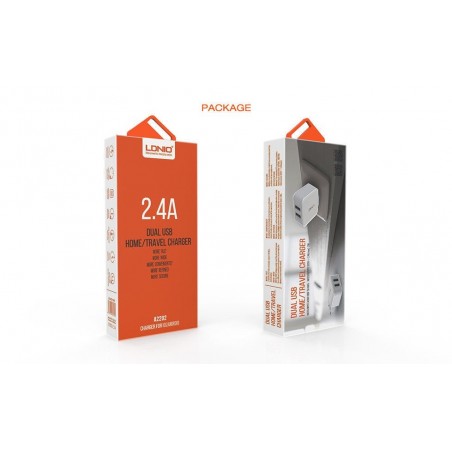 Chargeur Secteur 2 Ports USB LDNIO A2202 2.4A