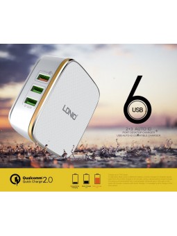 Chargeur Secteur Quick-Charge 2.0 + 5 Ports USB LDNIO A6704 7A