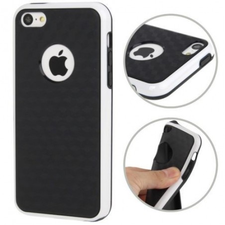 Coque Cube en Silicone Gel (TPU) pour iPhone 5C Blanc