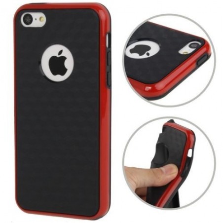 Coque Cube en Silicone Gel (TPU) pour iPhone 5C Rouge