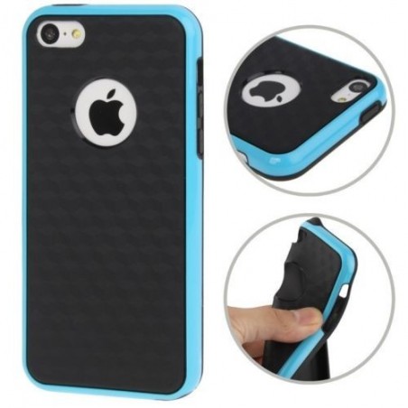 Coque Cube en Silicone Gel (TPU) pour iPhone 5C Bleu