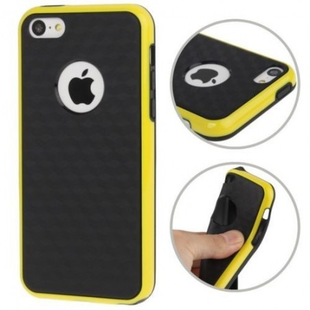 Coque Cube en Silicone Gel (TPU) pour iPhone 5C Jaune