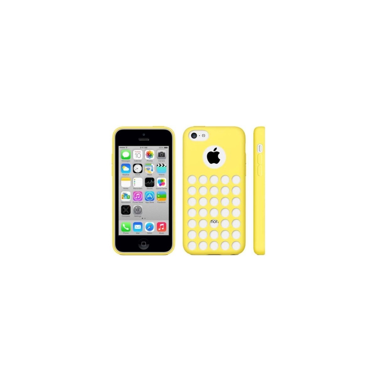 Coque motif à trou en Silicone Gel (TPU) pour iPhone 5C Jaune