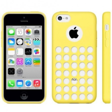 Coque motif à trou en Silicone Gel (TPU) pour iPhone 5C Jaune