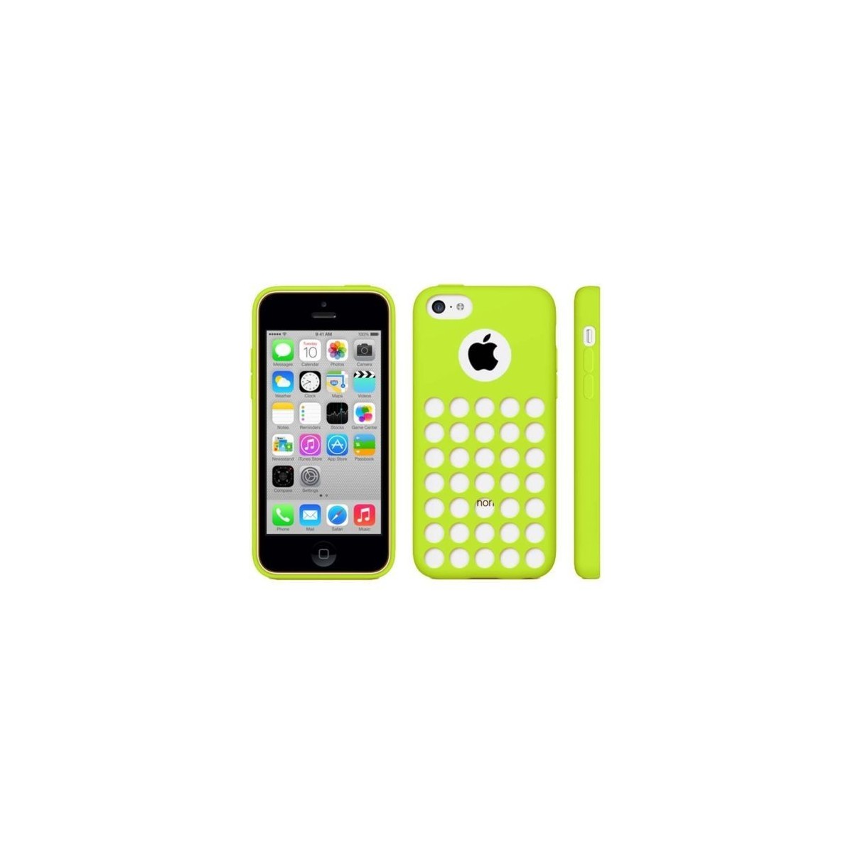 Coque motif à trou en Silicone Gel (TPU) pour iPhone 5C Vert