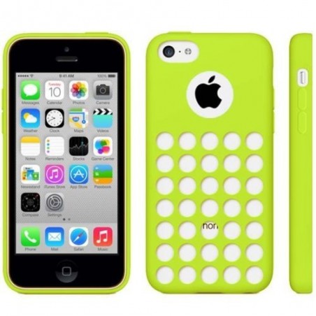 Coque motif à trou en Silicone Gel (TPU) pour iPhone 5C Vert