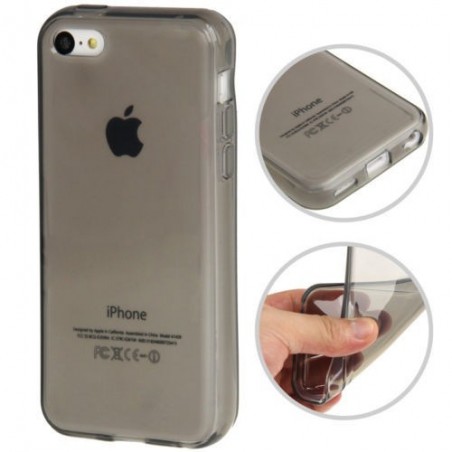Coque lisse en Silicone Gel (TPU) pour iPhone 5C Gris