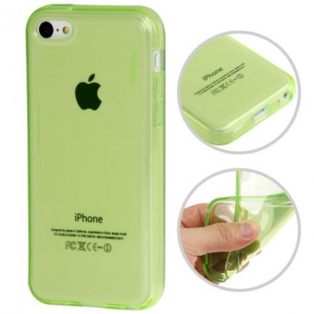 Coque lisse en Silicone Gel (TPU) pour iPhone 5C Vert