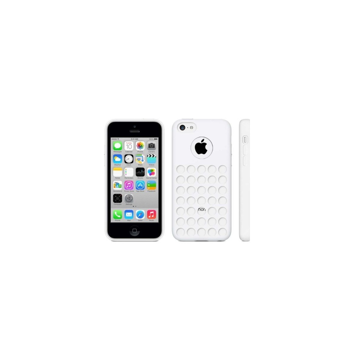 Coque motif à trou en Silicone Gel (TPU) pour iPhone 5C Blanc