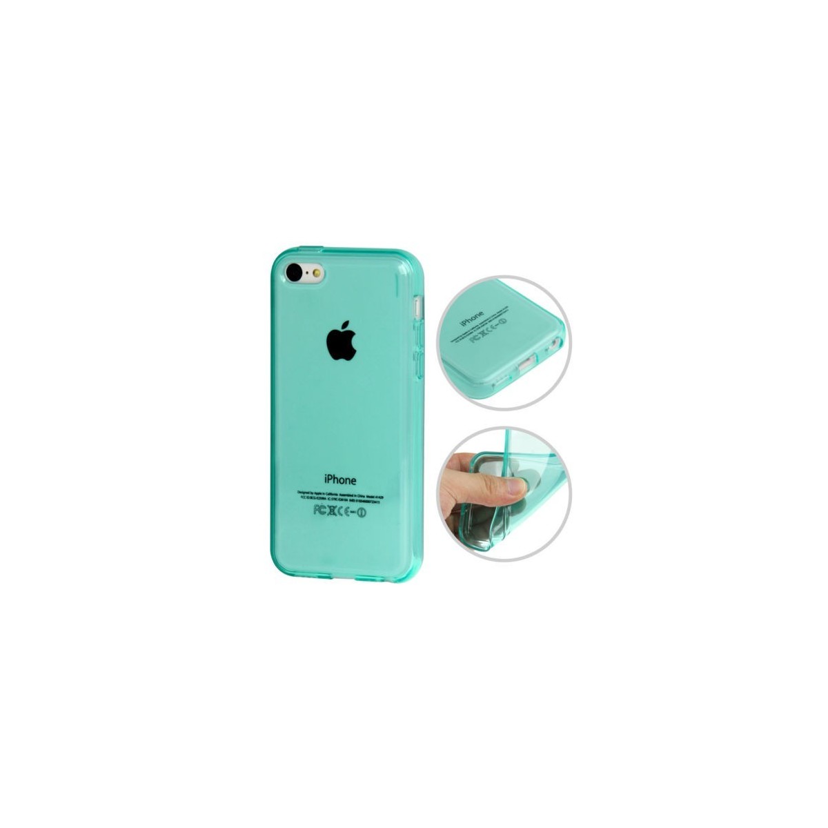 Coque lisse en Silicone Gel (TPU) pour iPhone 5C Turquoise