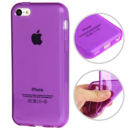 Coque lisse en Silicone Gel (TPU) pour iPhone 5C Violet