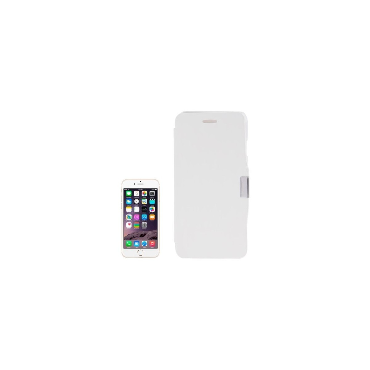 Étui à Clapet Horizontal magnétique pour iPhone 6/6S Plus Blanc