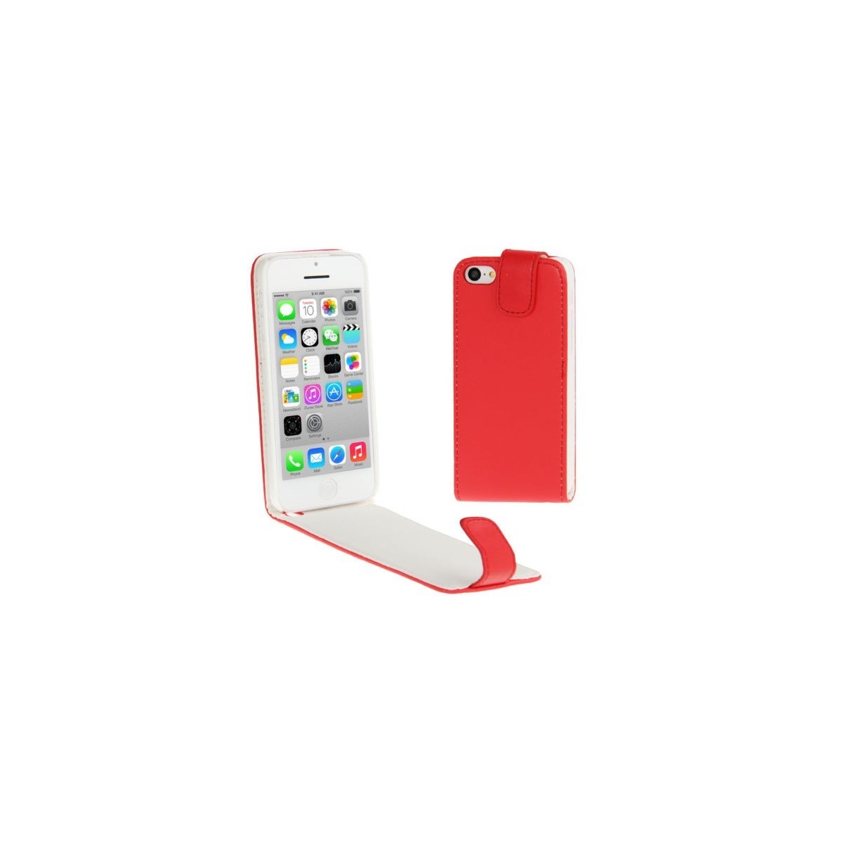 Etui à Clapet Ultra-Fin pour iPhone 5C Rouge