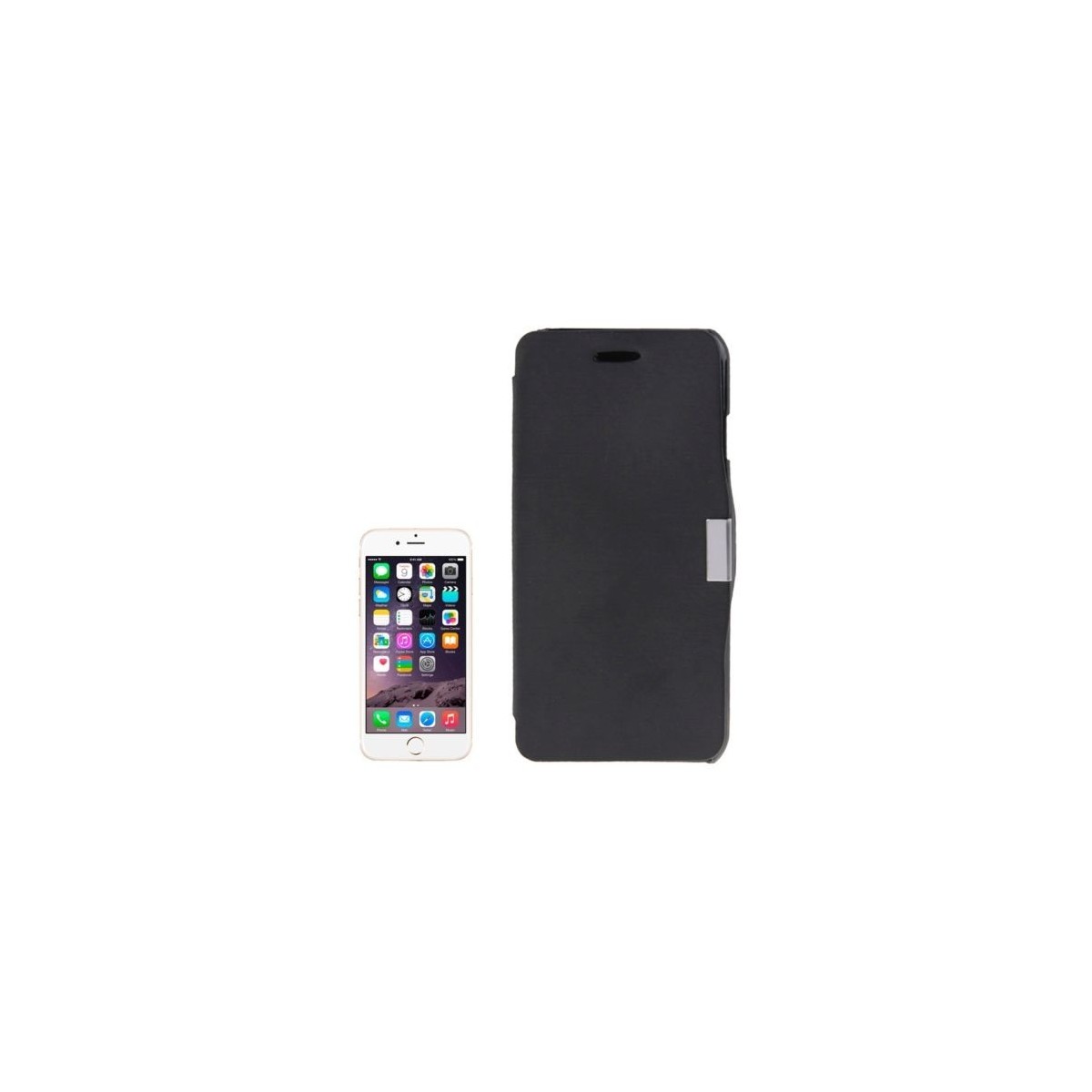 Étui à Clapet Horizontal magnétique pour iPhone 6/6S Plus Noir