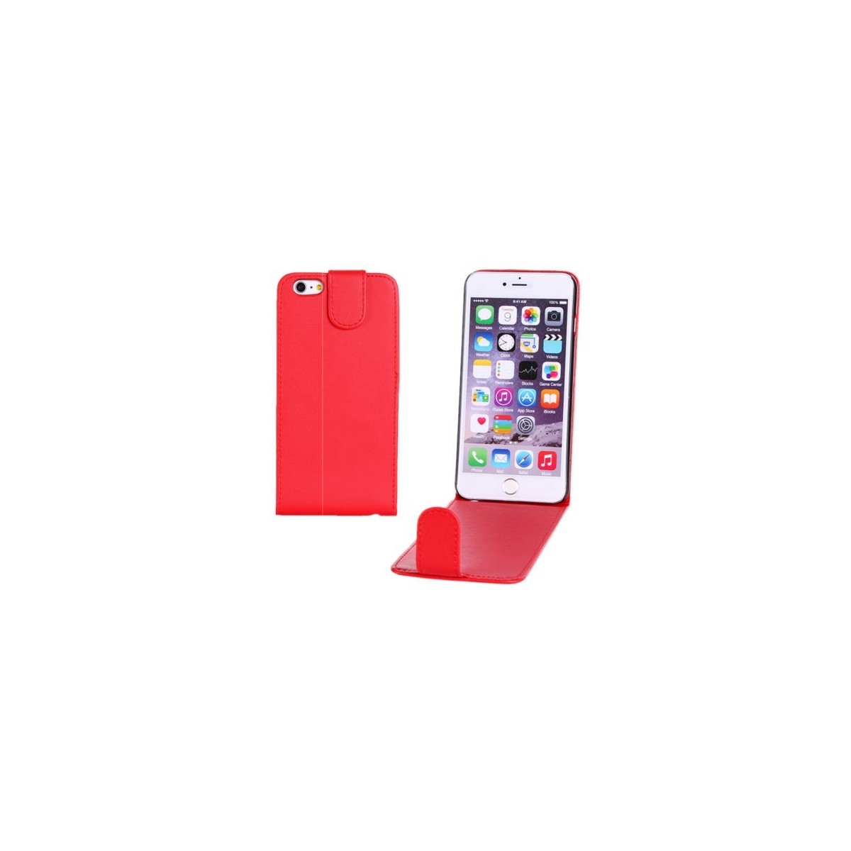 Étui à Clapet Vertical pour iPhone 6/6S Plus Rouge