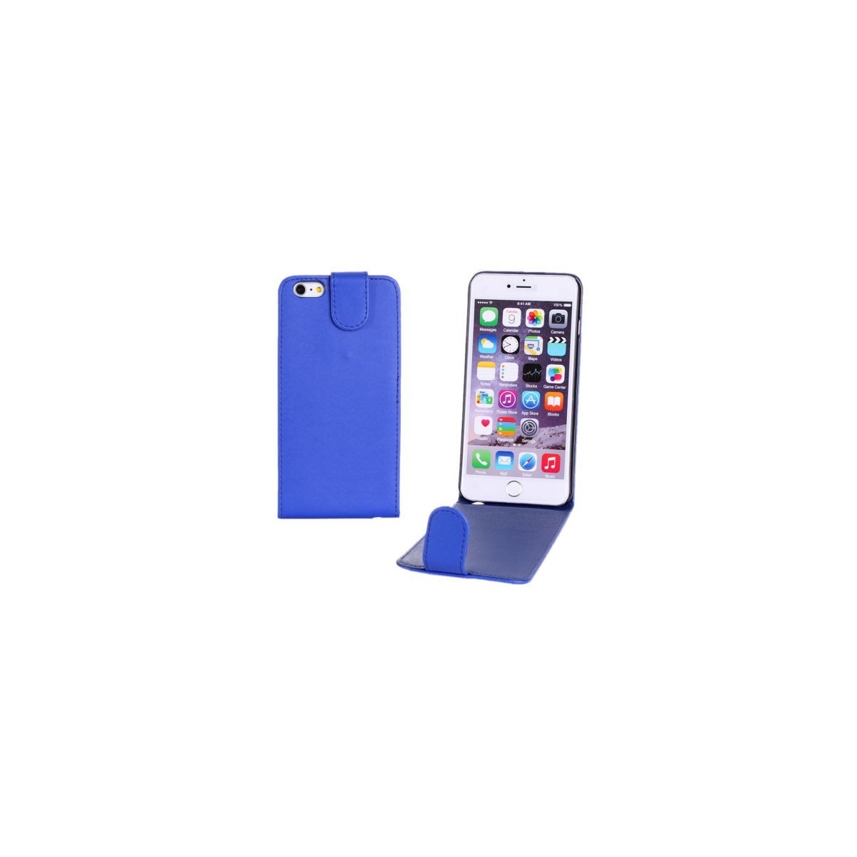 Étui à Clapet Vertical pour iPhone 6/6S Plus Bleu