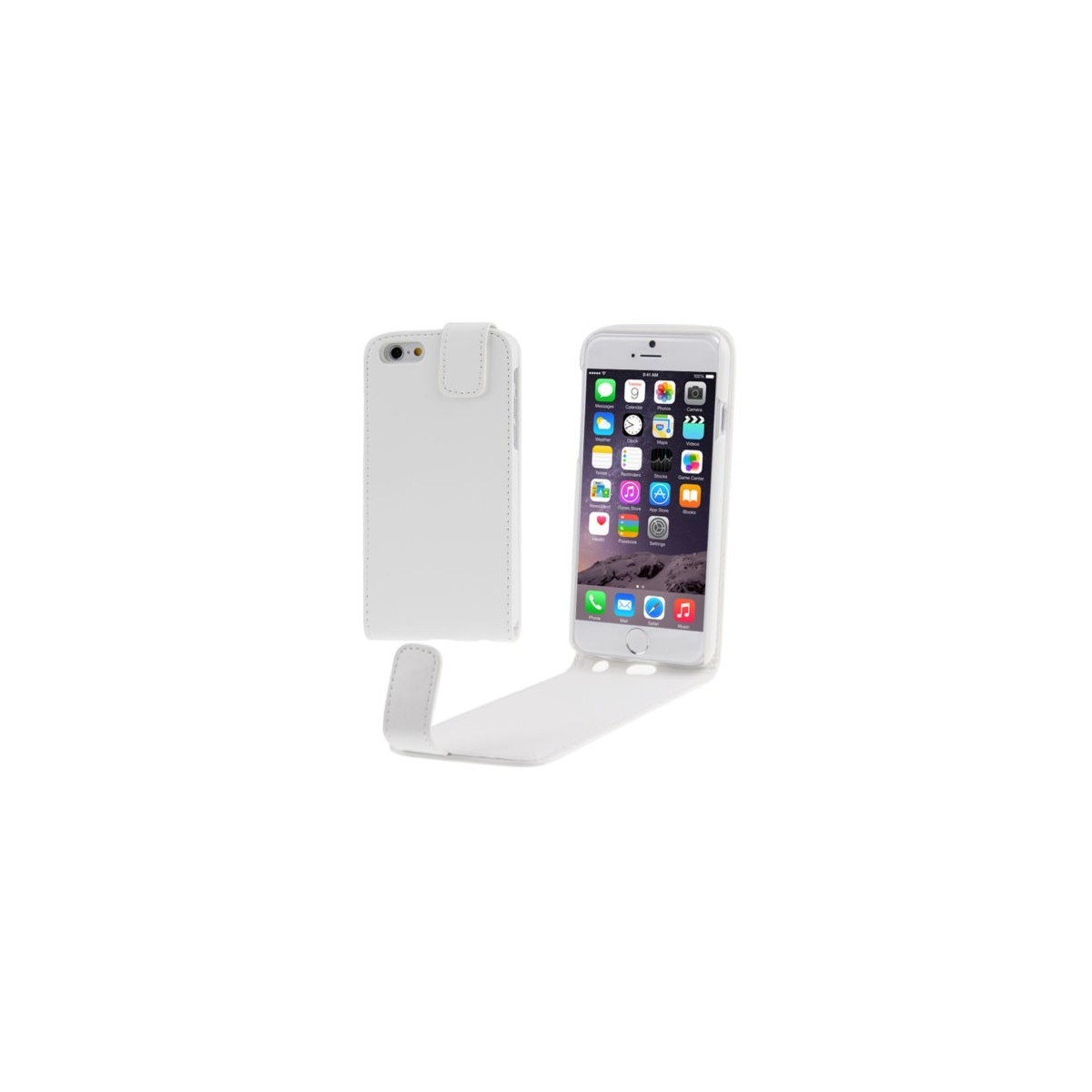 Étui à Clapet Vertical magnétique pour iPhone 6/6S Blanc