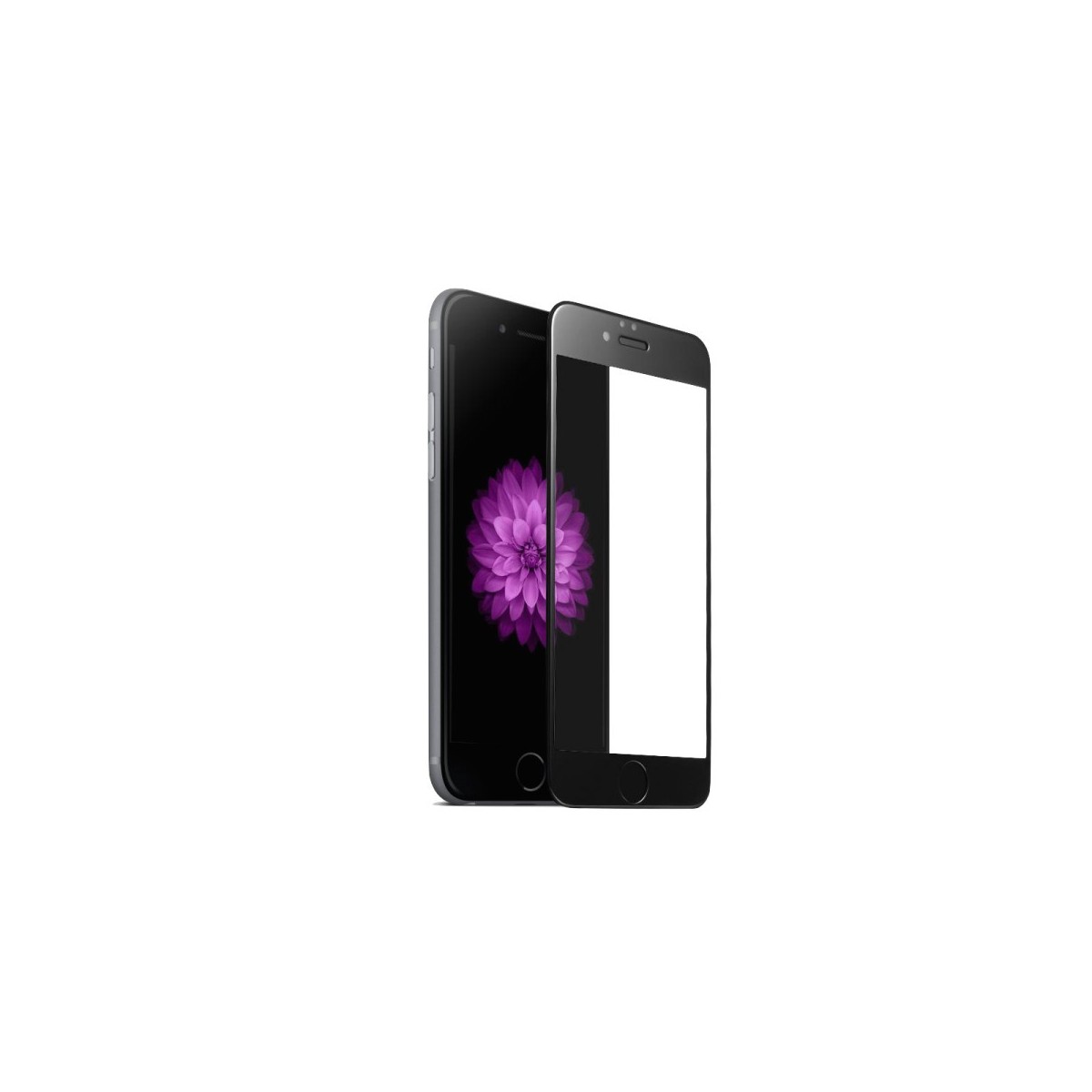 Verre Trempé intégral Noir Pour iPhone 6+ et 6S+ Recouvre à 100% la face avant