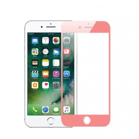 Verre Trempé intégral Rose Pour iPhone 6 et 6S Recouvre à 100% la face avant