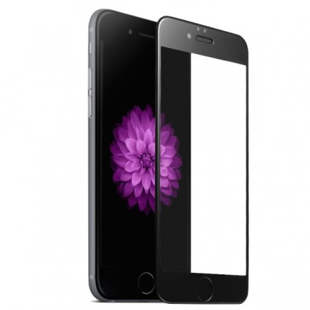 Verre Trempé intégral 5D Noir Pour iPhone 7 / 8 Recouvre à 100% la face avant