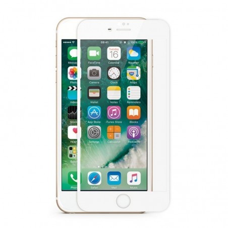 Verre Trempé intégral 5D Blanc Pour iPhone 7 / 8 Recouvre à 100% la face avant