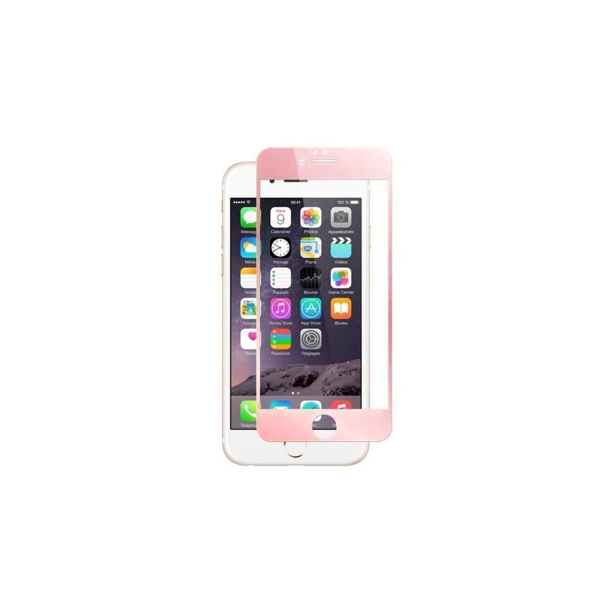 1 Verre Trempé iPhone 6 et 6s Rose 4D