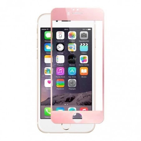 Verre Trempé intégral Rose Pour iPhone 7 Plus Recouvre à 100% la face avant