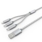 Câble 3 en 1 (Lighting+Micro-USB+Micro-USB) LDNIO LC85 Argent 1,2m Câble 3 en 1 (Lighting+Micro-USB+Micro-USB) LDNIO LC85 Argent 1,2m