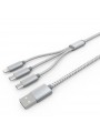 Câble 3 en 1 (Lighting+Micro-USB+Micro-USB) LDNIO LC85 Argent 1,2m