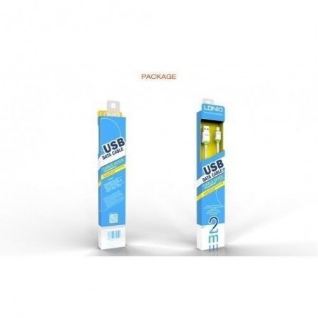 Câble Slim Micro-USB LDNIO LS01S Blanc-Vert 2m