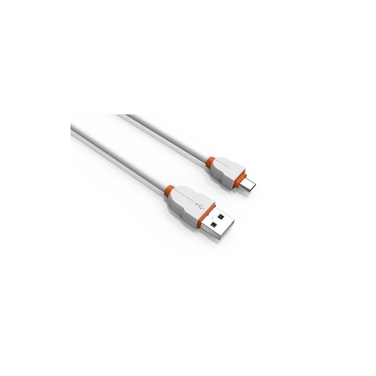 Câble Rond Micro-USB LDNIO LS02S Blanc-Orange 2m