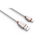 Câble Rond Micro-USB LDNIO LS02S Blanc-Orange 2m