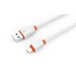 Câble Rond Micro-USB LDNIO LS02S Blanc-Orange 2m